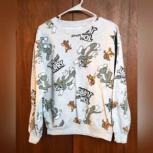 Tom and Jerry All Over Print  Womens  Sweatshirt Size S